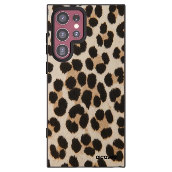 Picasee Μαύρη θήκη σιλικόνης για Samsung Galaxy S22 Ultra 5G - Brown Tiger
