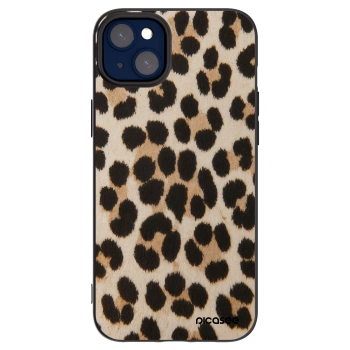 Picasee Μαύρη θήκη σιλικόνης για Apple iPhone 14 Plus - Brown Tiger