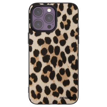Picasee Μαύρη θήκη σιλικόνης για Apple iPhone 14 Pro Max - Brown Tiger