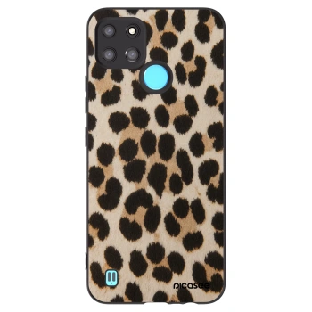 Picasee Μαύρη θήκη σιλικόνης για Realme C21Y - Brown Tiger