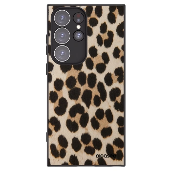 Picasee Μαύρη θήκη σιλικόνης για Samsung Galaxy S23 Ultra 5G - Brown Tiger