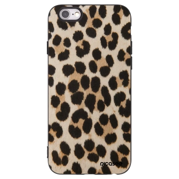 Picasee Μαύρη θήκη σιλικόνης για Apple iPhone 6/6S - Brown Tiger