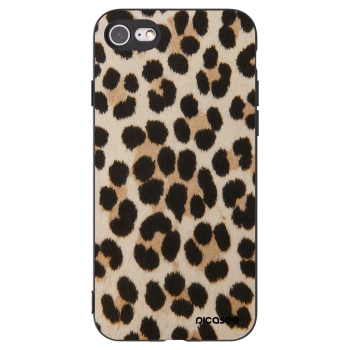 Picasee Μαύρη θήκη σιλικόνης για Apple iPhone 8 - Brown Tiger
