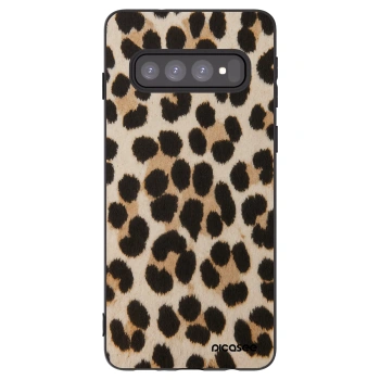 Picasee Μαύρη θήκη σιλικόνης για Samsung Galaxy S10 G973 - Brown Tiger