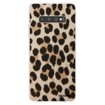 Picasee διαφανής θήκη σιλικόνης Samsung Galaxy S10 Plus G975 - Brown Tiger