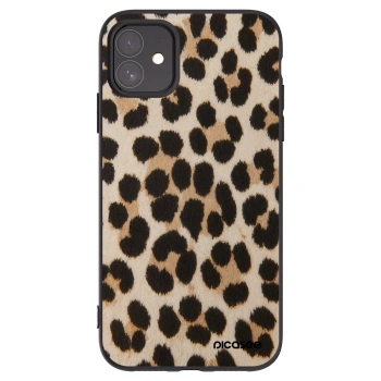 Picasee Μαύρη θήκη σιλικόνης για Apple iPhone 11 - Brown Tiger