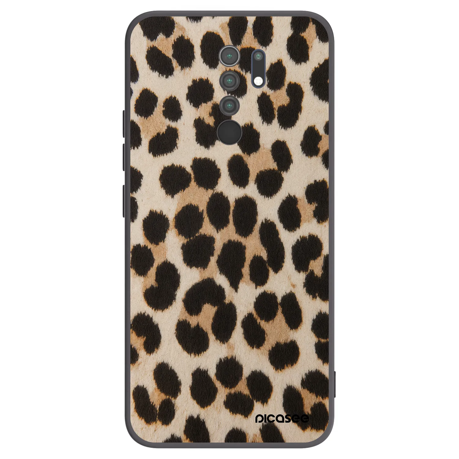 Picasee Μαύρη θήκη σιλικόνης για Xiaomi Redmi 9 - Brown Tiger