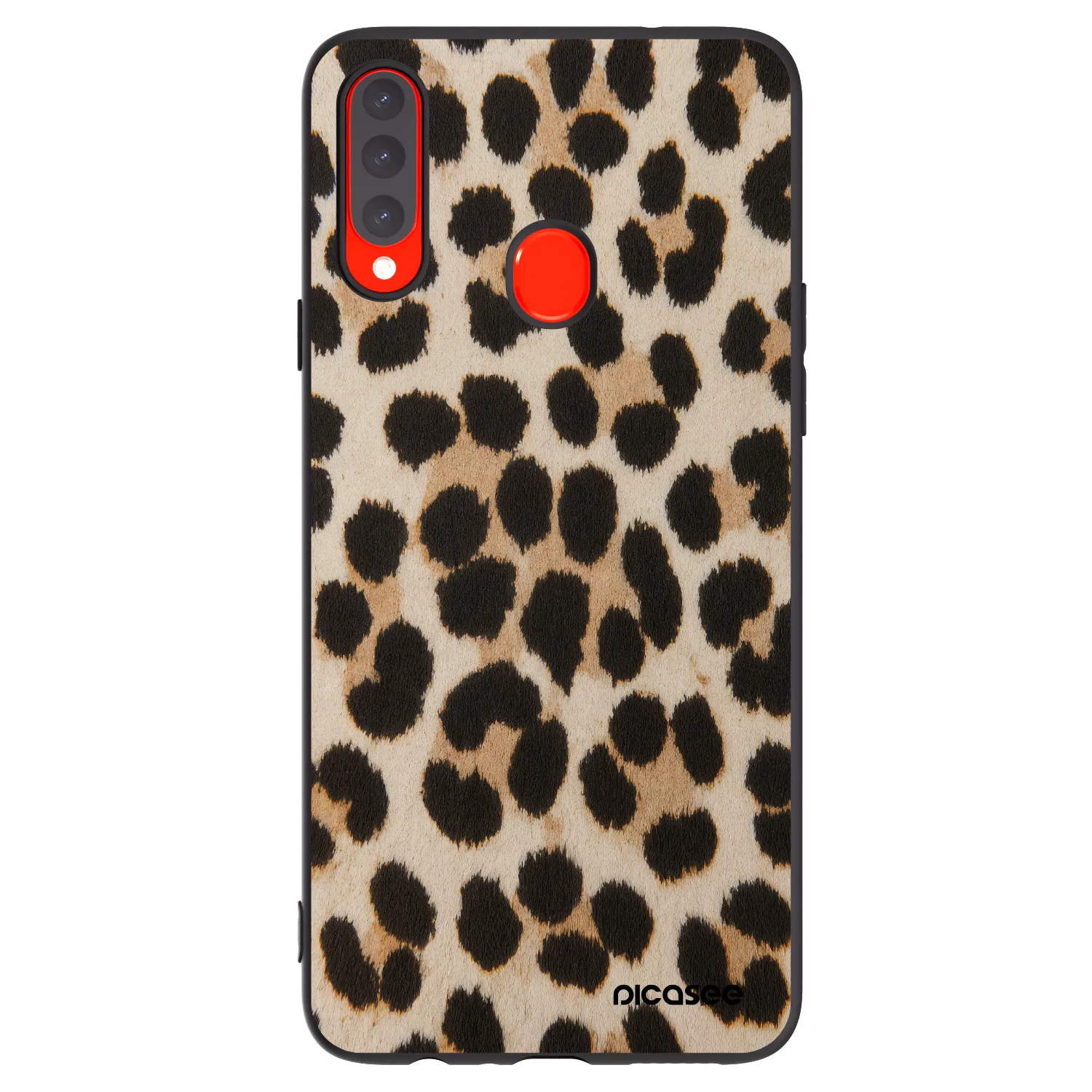 Picasee Μαύρη θήκη σιλικόνης για Samsung Galaxy A20s - Brown Tiger