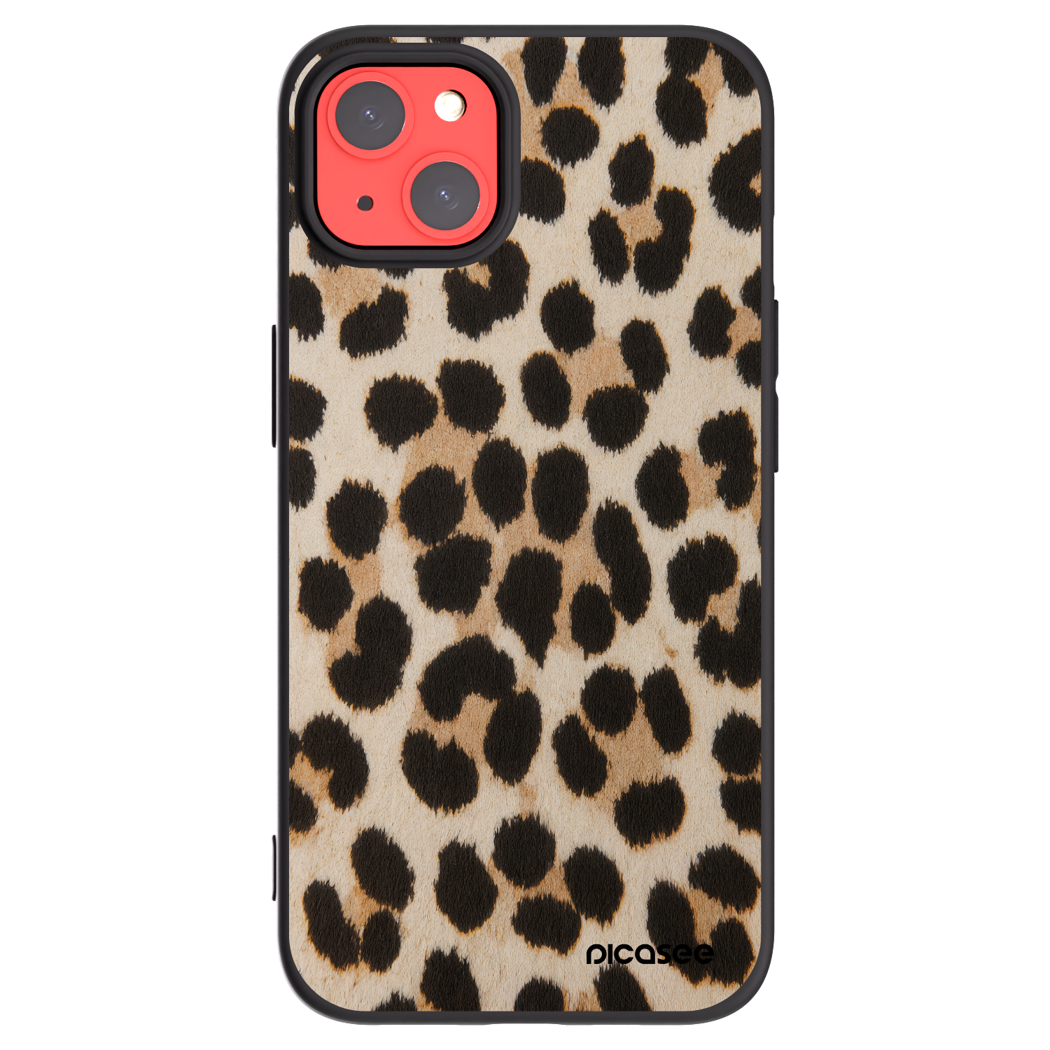 Picasee Μαύρη θήκη σιλικόνης για Apple iPhone 13 - Brown Tiger