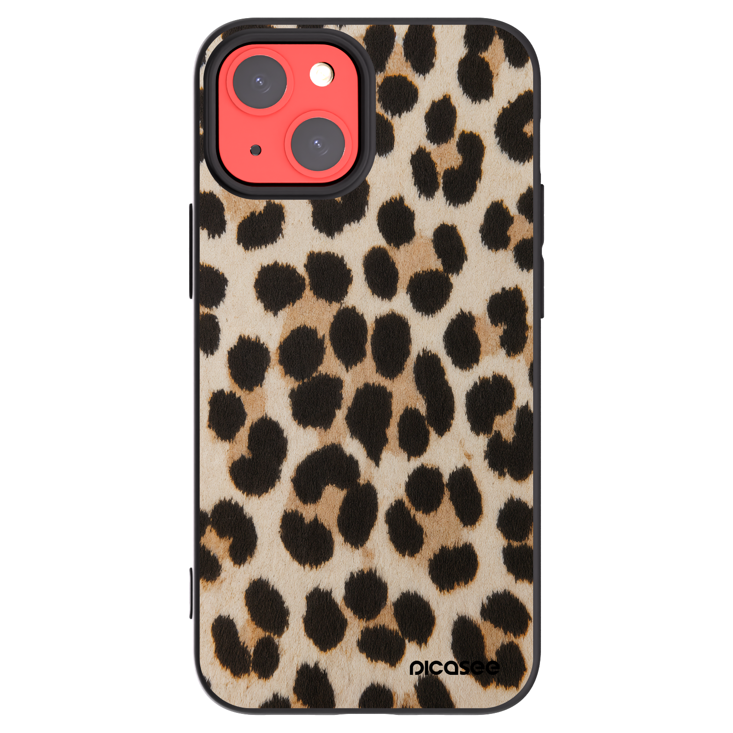 Picasee Μαύρη θήκη σιλικόνης για Apple iPhone 13 mini - Brown Tiger