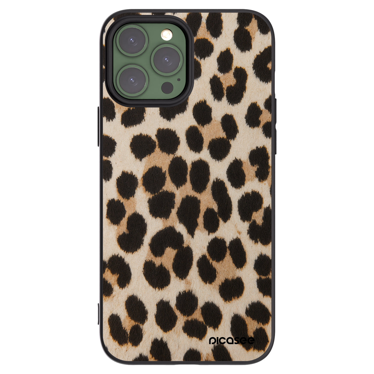 Picasee Μαύρη θήκη σιλικόνης για Apple iPhone 13 Pro Max - Brown Tiger