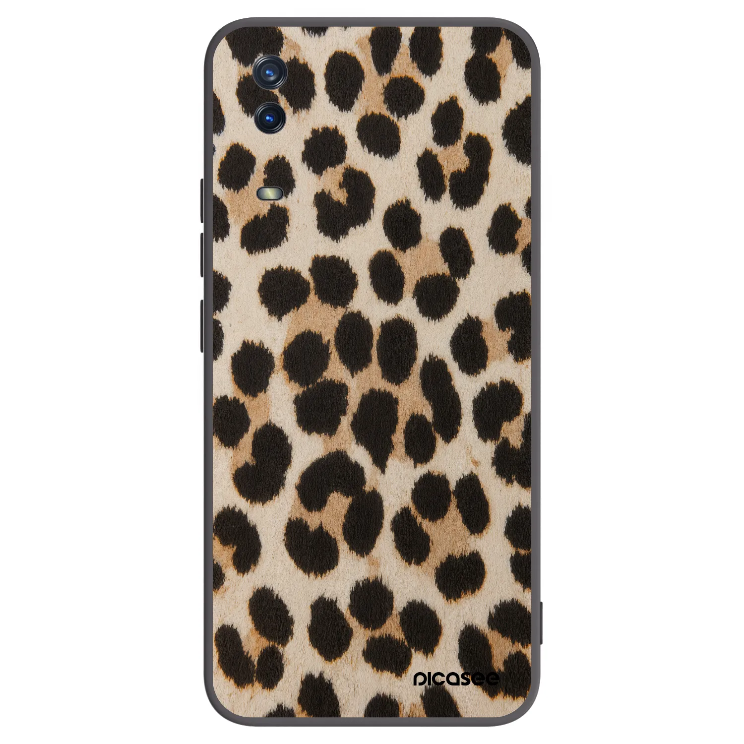 Picasee Μαύρη θήκη σιλικόνης για Vivo Y11s - Brown Tiger