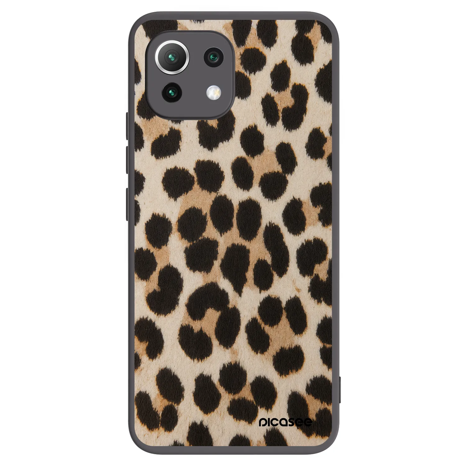 Picasee Μαύρη θήκη σιλικόνης για Xiaomi 11 Lite 5G NE - Brown Tiger