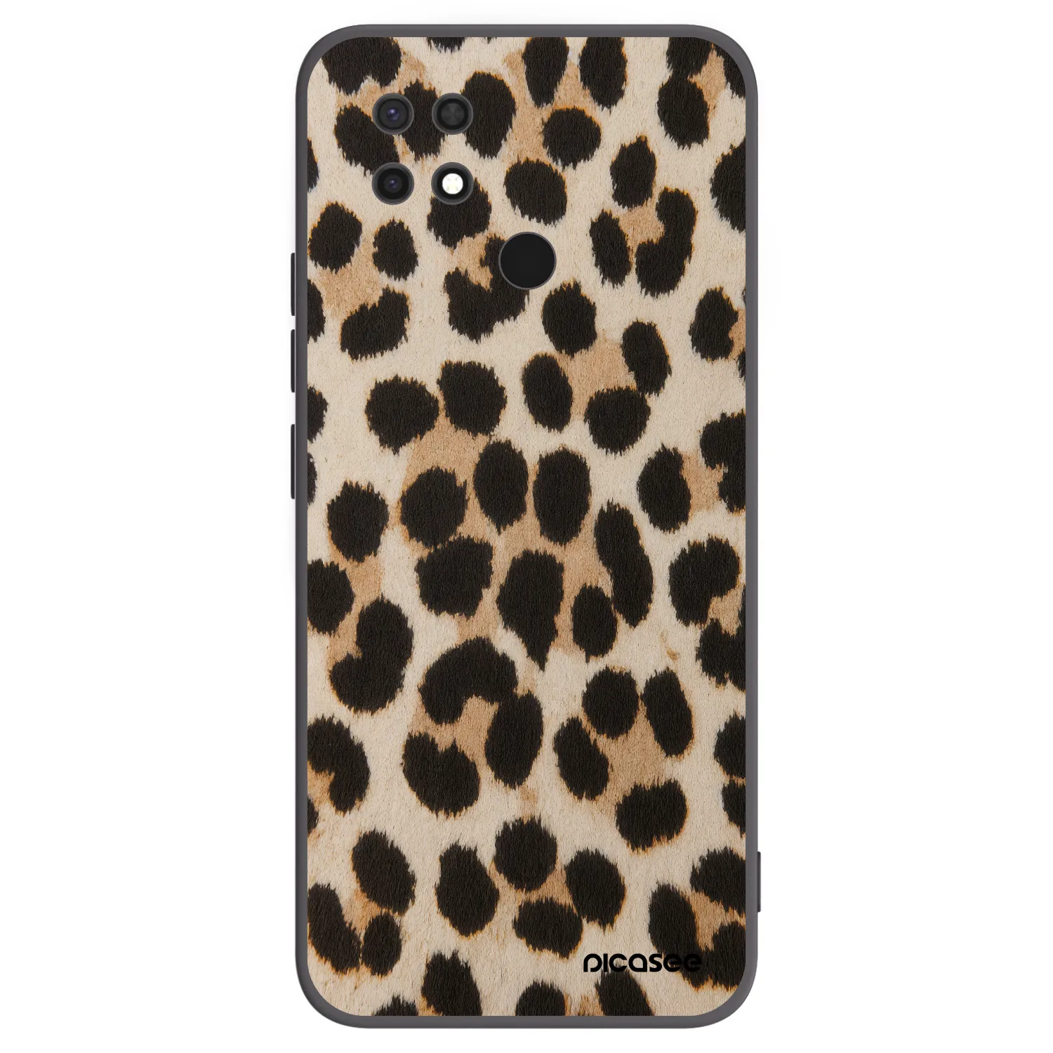 Picasee Μαύρη θήκη σιλικόνης για Xiaomi Redmi 10C - Brown Tiger