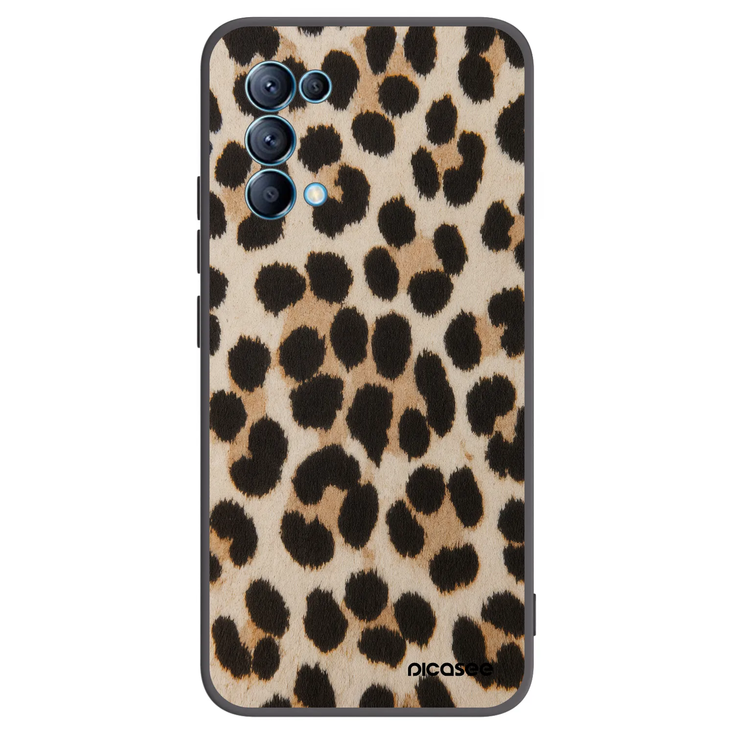 Picasee Μαύρη θήκη σιλικόνης για OPPO Reno 5 5G - Brown Tiger