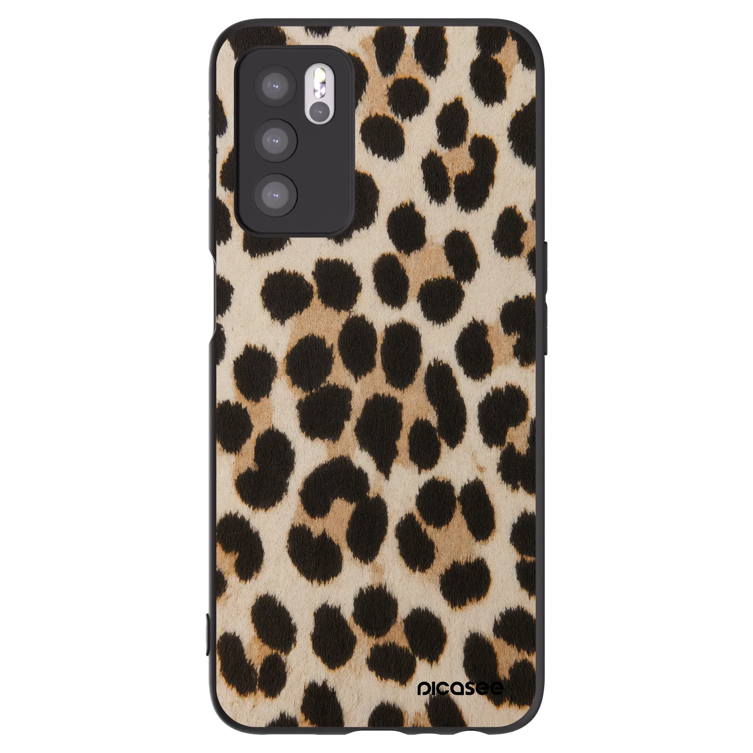 Picasee Μαύρη θήκη σιλικόνης για OPPO A16 - Brown Tiger