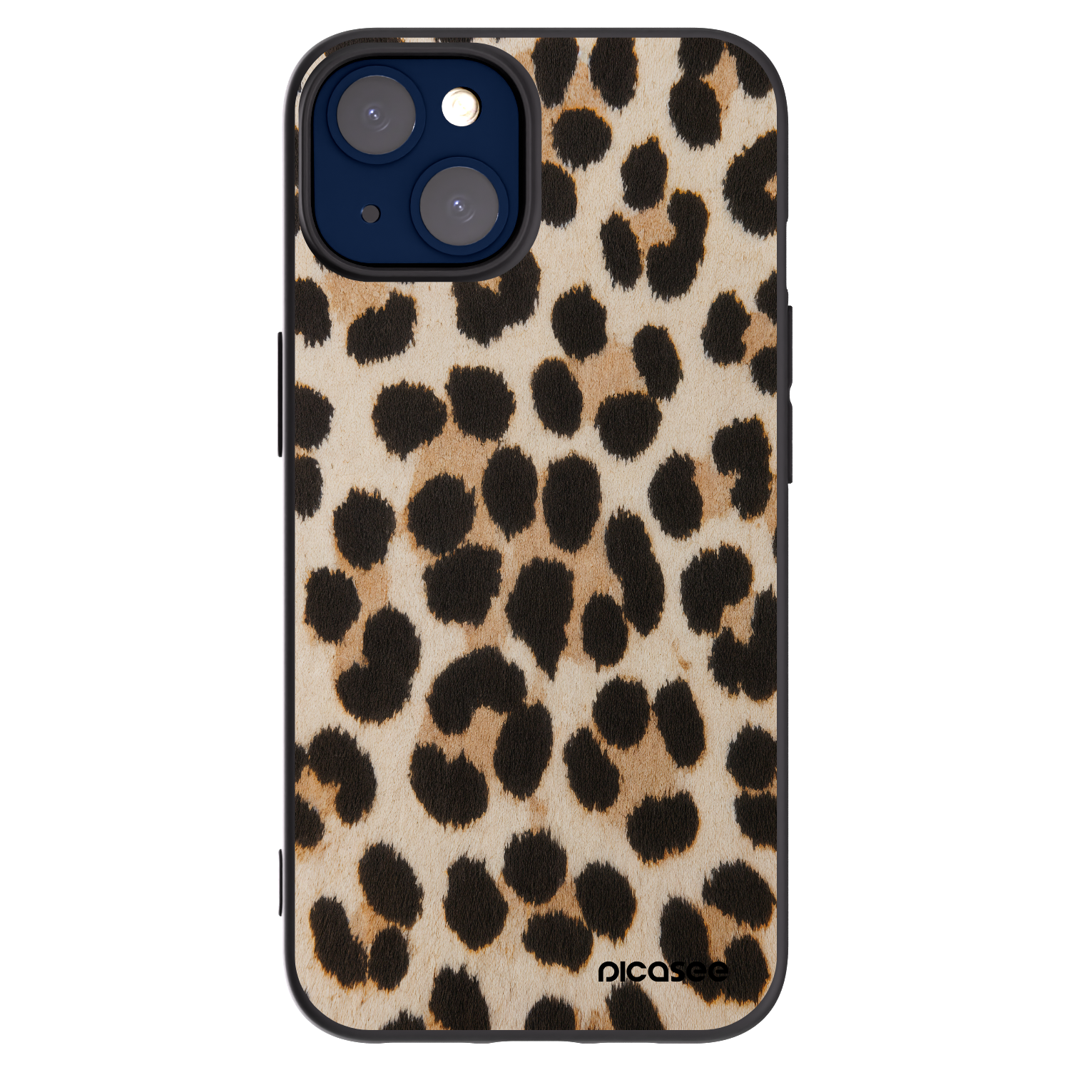 Picasee Μαύρη θήκη σιλικόνης για Apple iPhone 14 - Brown Tiger