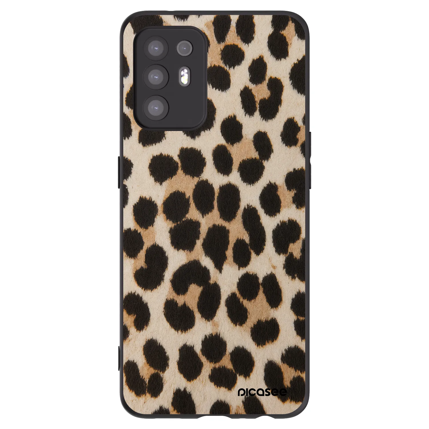 Picasee Μαύρη θήκη σιλικόνης για OPPO A94 5G - Brown Tiger