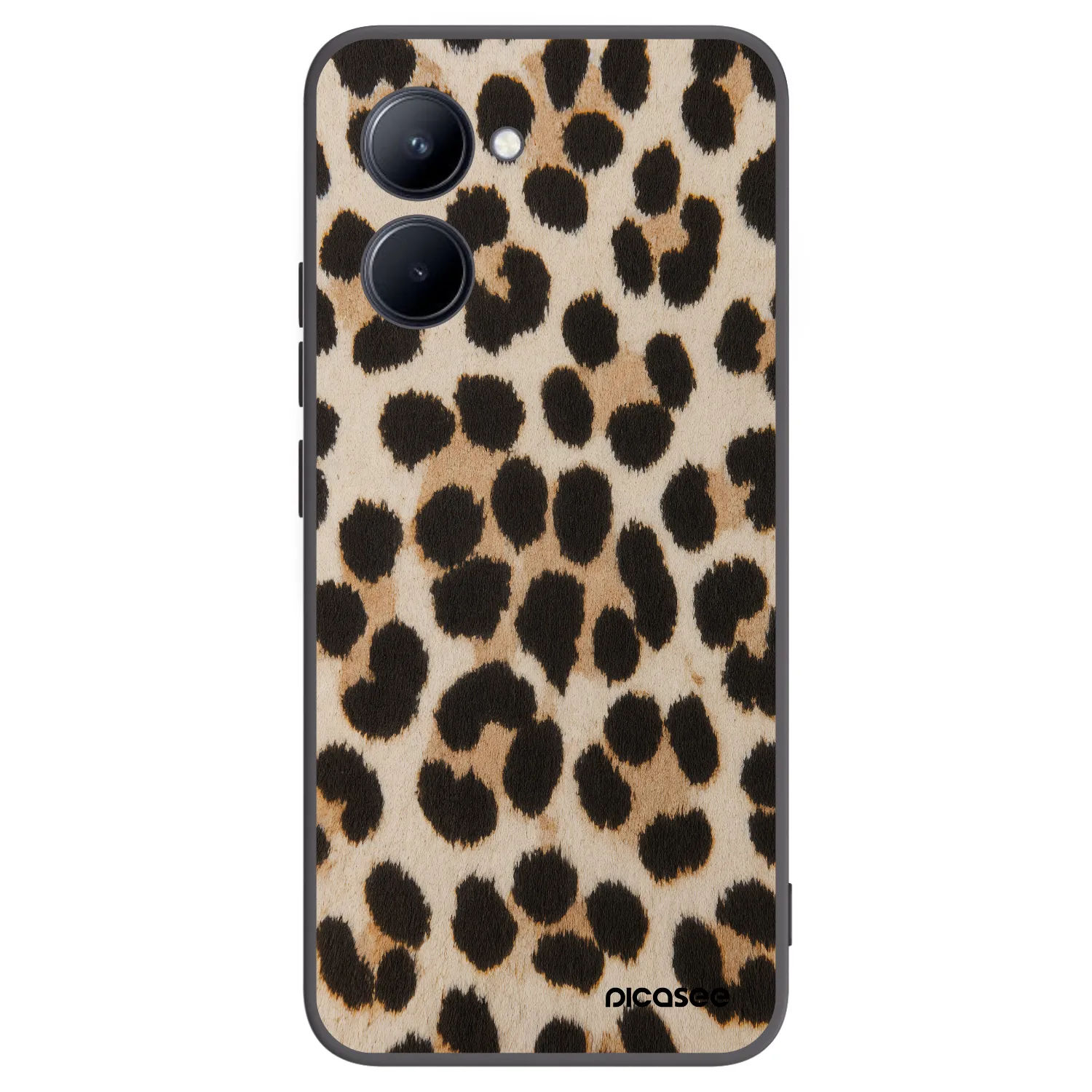 Picasee Μαύρη θήκη σιλικόνης για Realme C33 (2023) - Brown Tiger