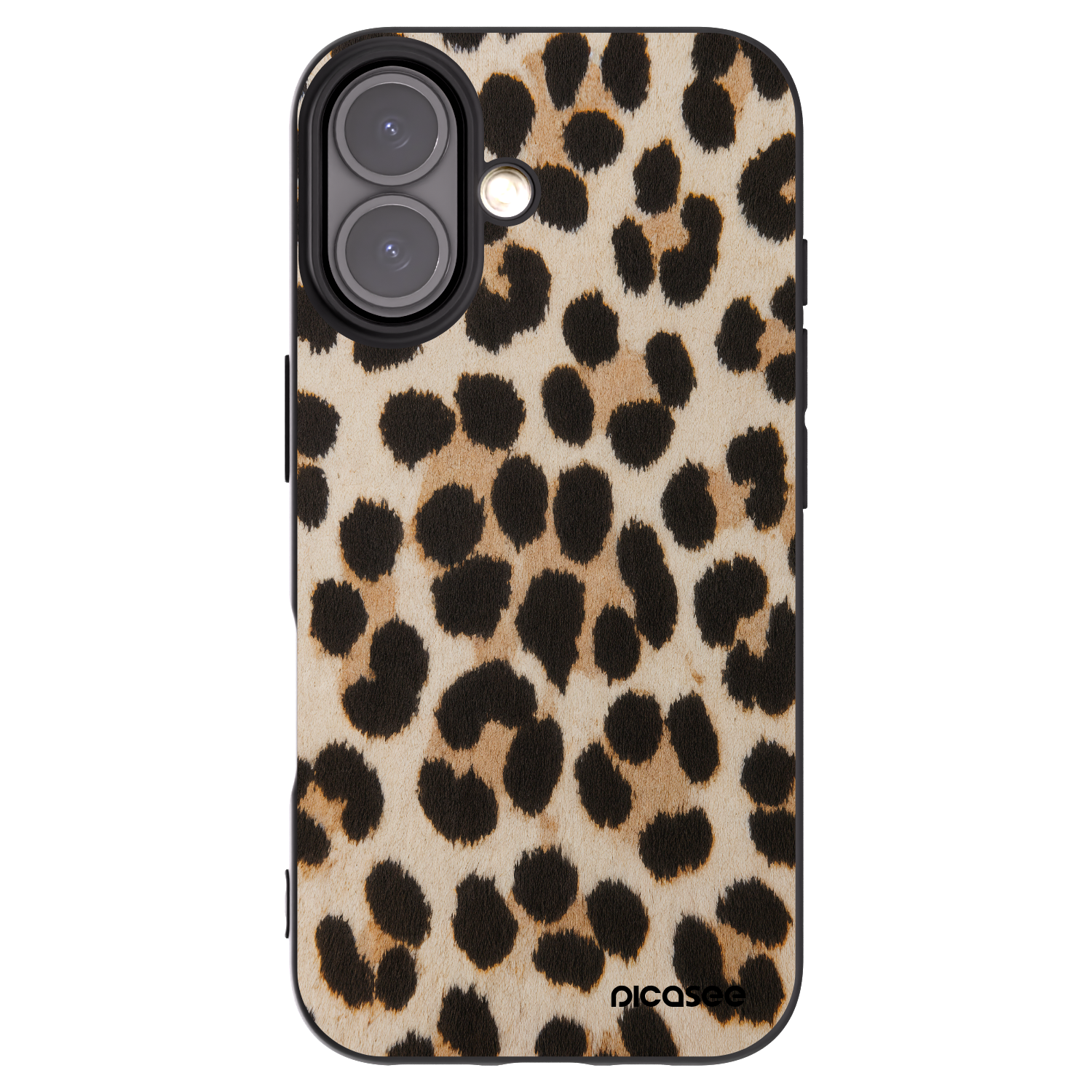 Picasee Μαύρη θήκη σιλικόνης για Apple iPhone 16 - Brown Tiger