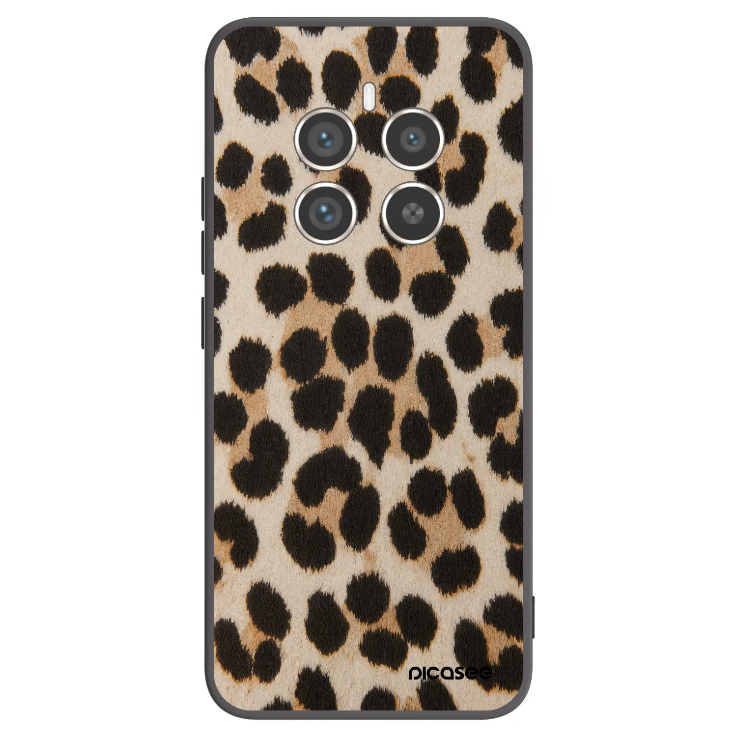 Picasee Μαύρη θήκη σιλικόνης για Realme 12 Pro 5G - Brown Tiger