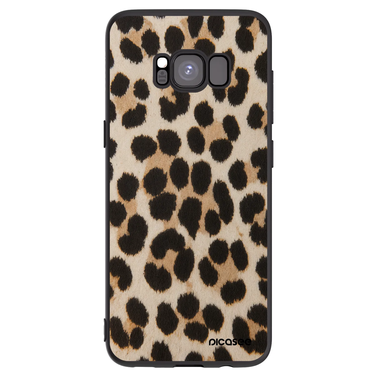 Picasee Μαύρη θήκη σιλικόνης για Samsung Galaxy S8 G950F - Brown Tiger