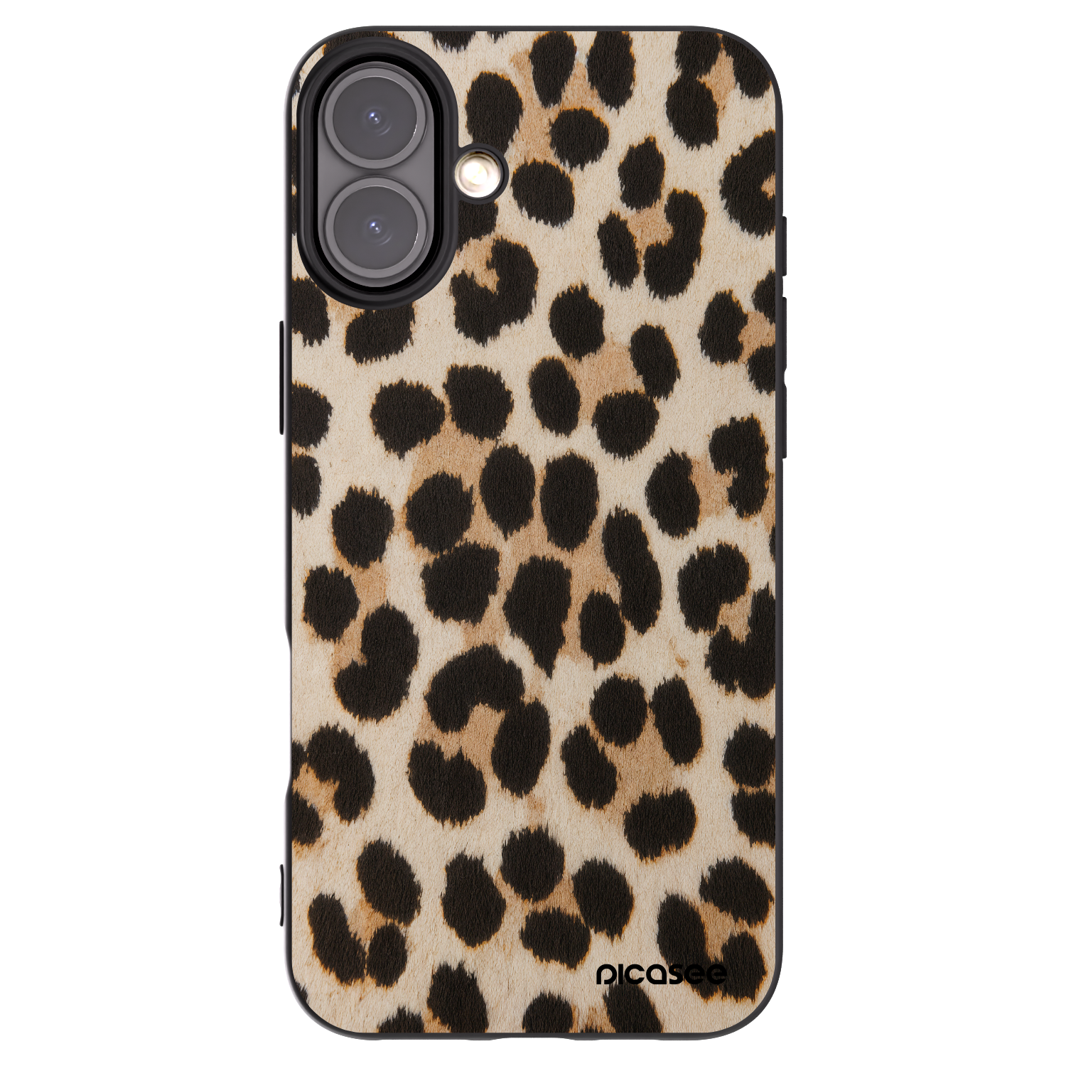 Picasee Μαύρη θήκη σιλικόνης για Apple iPhone 16 Plus - Brown Tiger