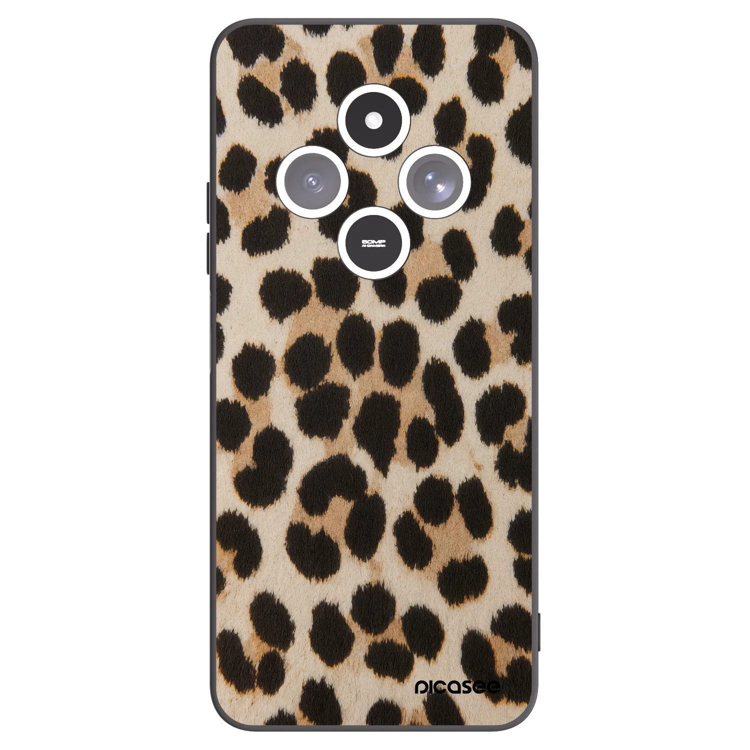 Picasee Μαύρη θήκη σιλικόνης για Xiaomi Redmi 14C - Brown Tiger