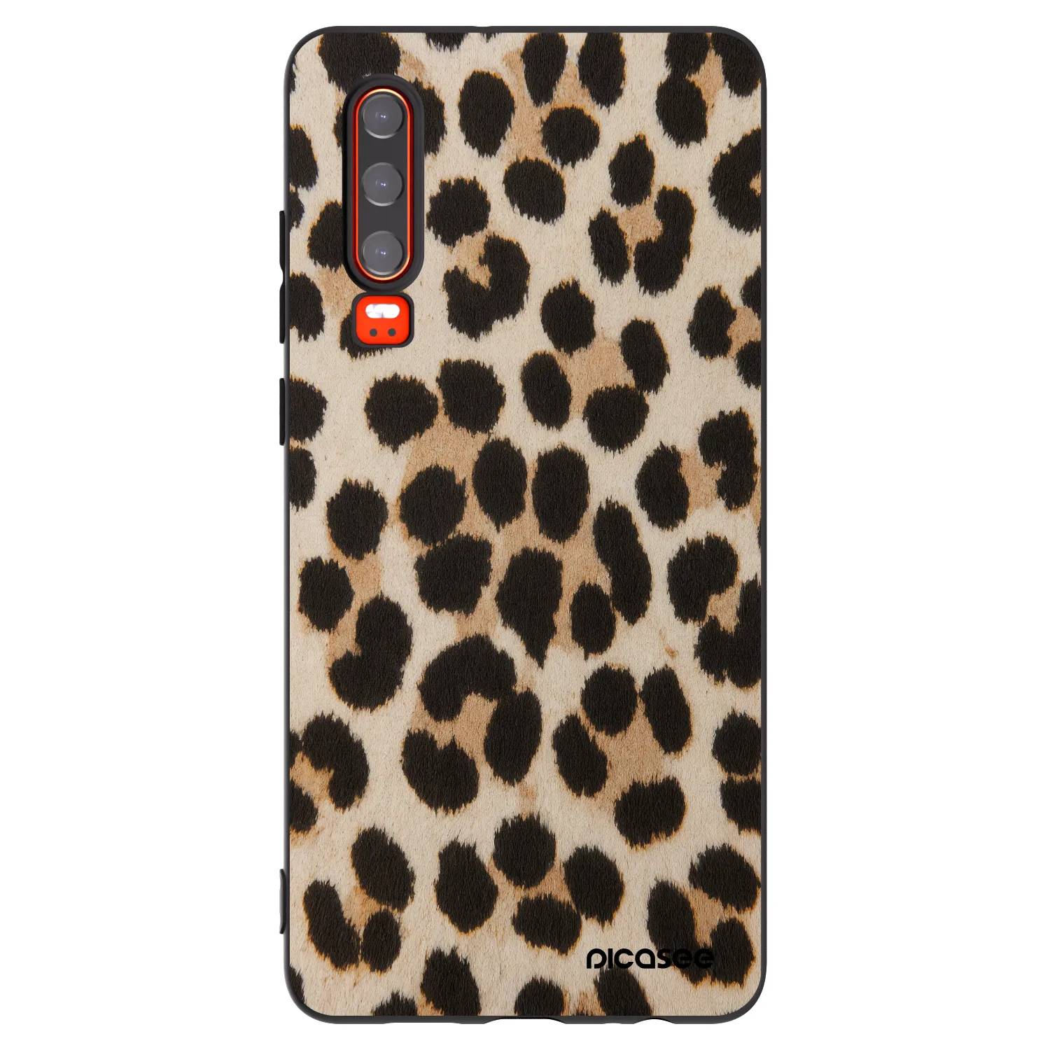 Picasee Μαύρη θήκη σιλικόνης για Huawei P30 - Brown Tiger