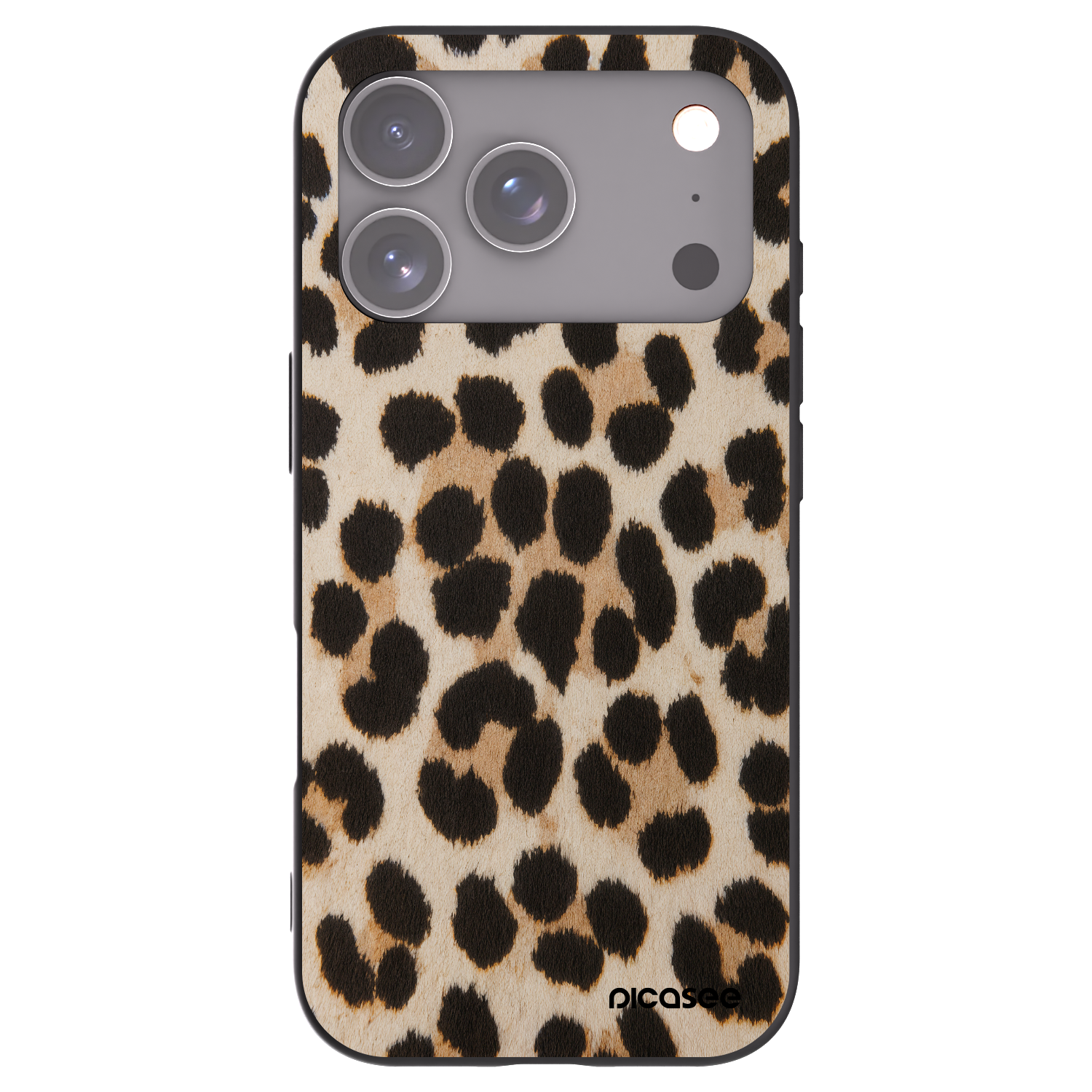 Picasee Μαύρη θήκη σιλικόνης για Apple iPhone 17 Pro - Brown Tiger
