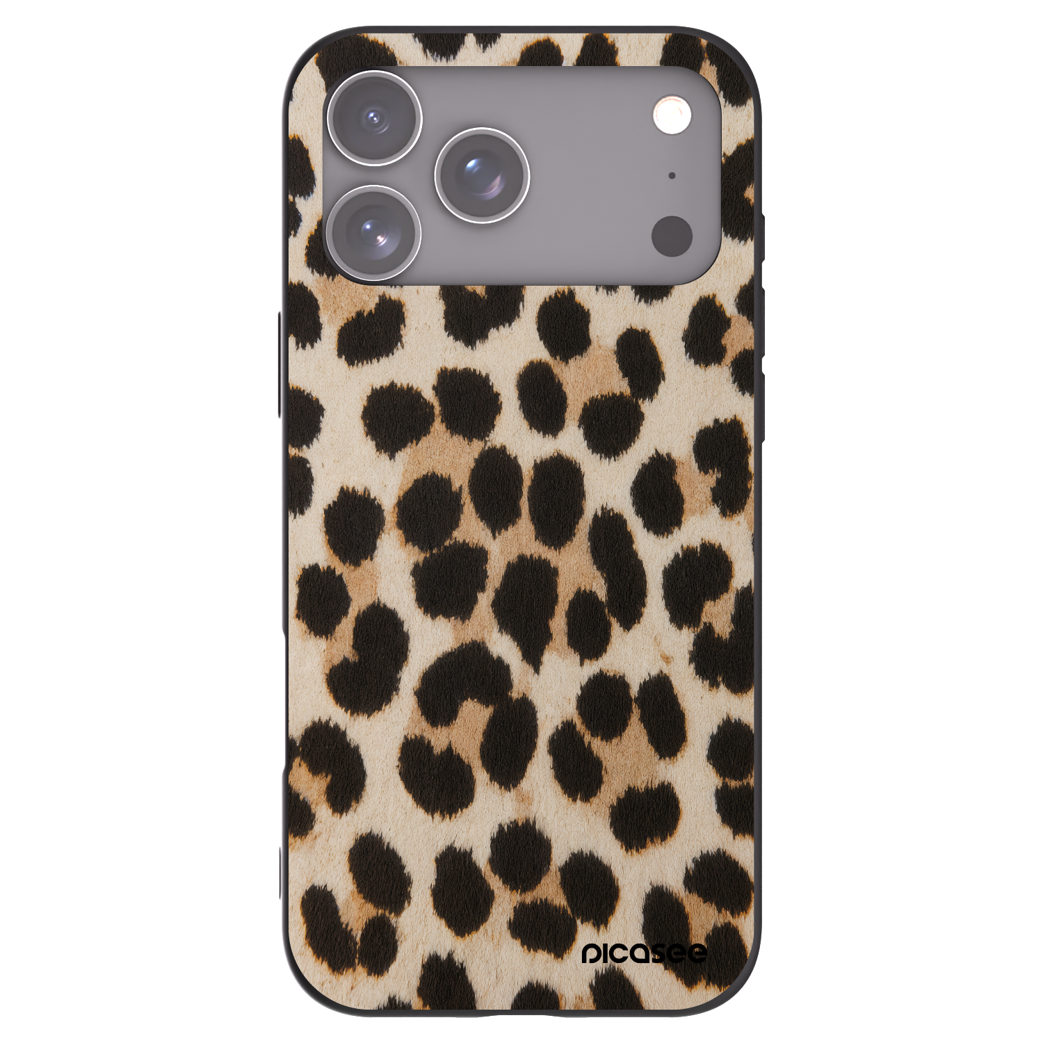 Picasee Μαύρη θήκη σιλικόνης για Apple iPhone 17 Pro Max - Brown Tiger