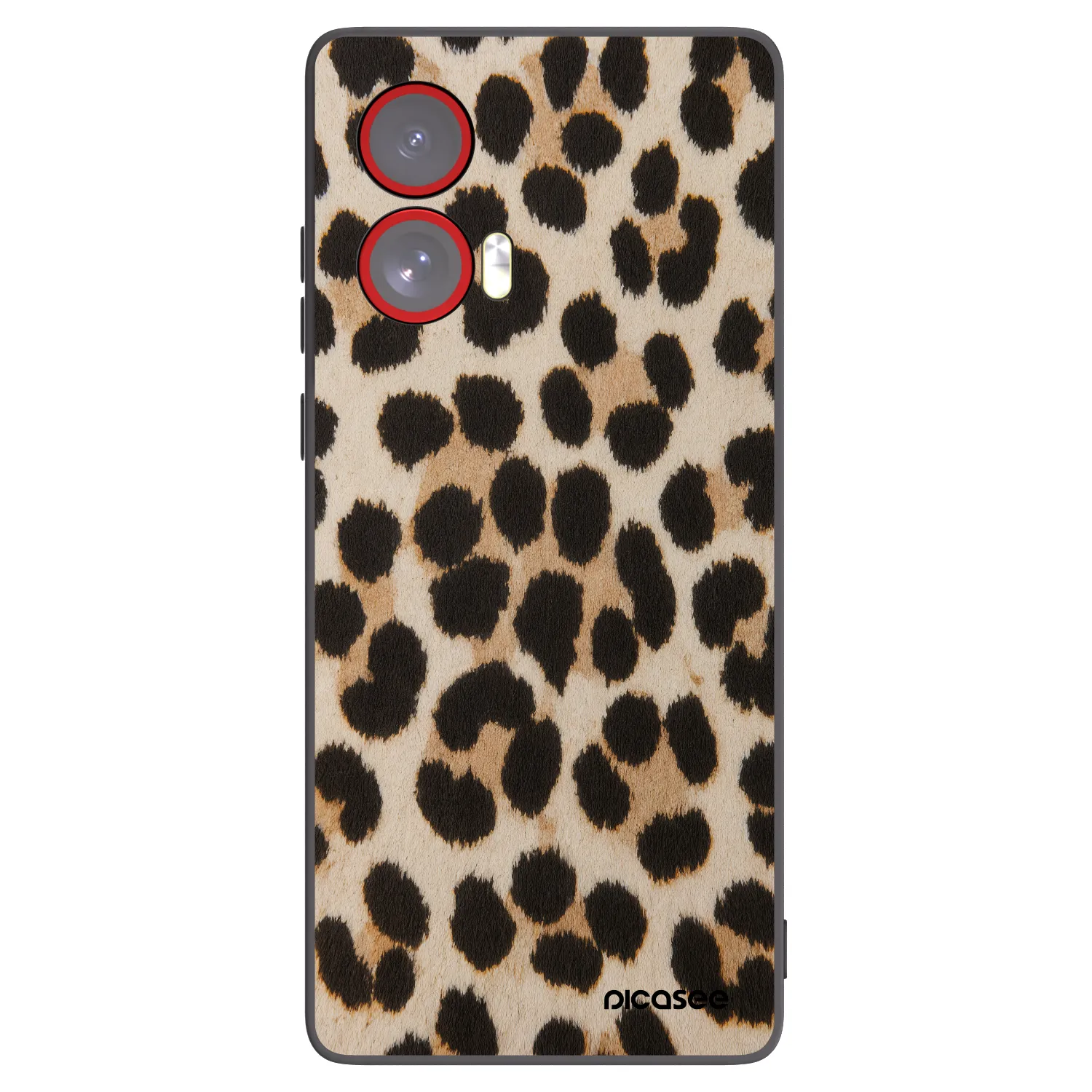 Picasee Μαύρη θήκη σιλικόνης για Motorola Edge 50 Fusion - Brown Tiger