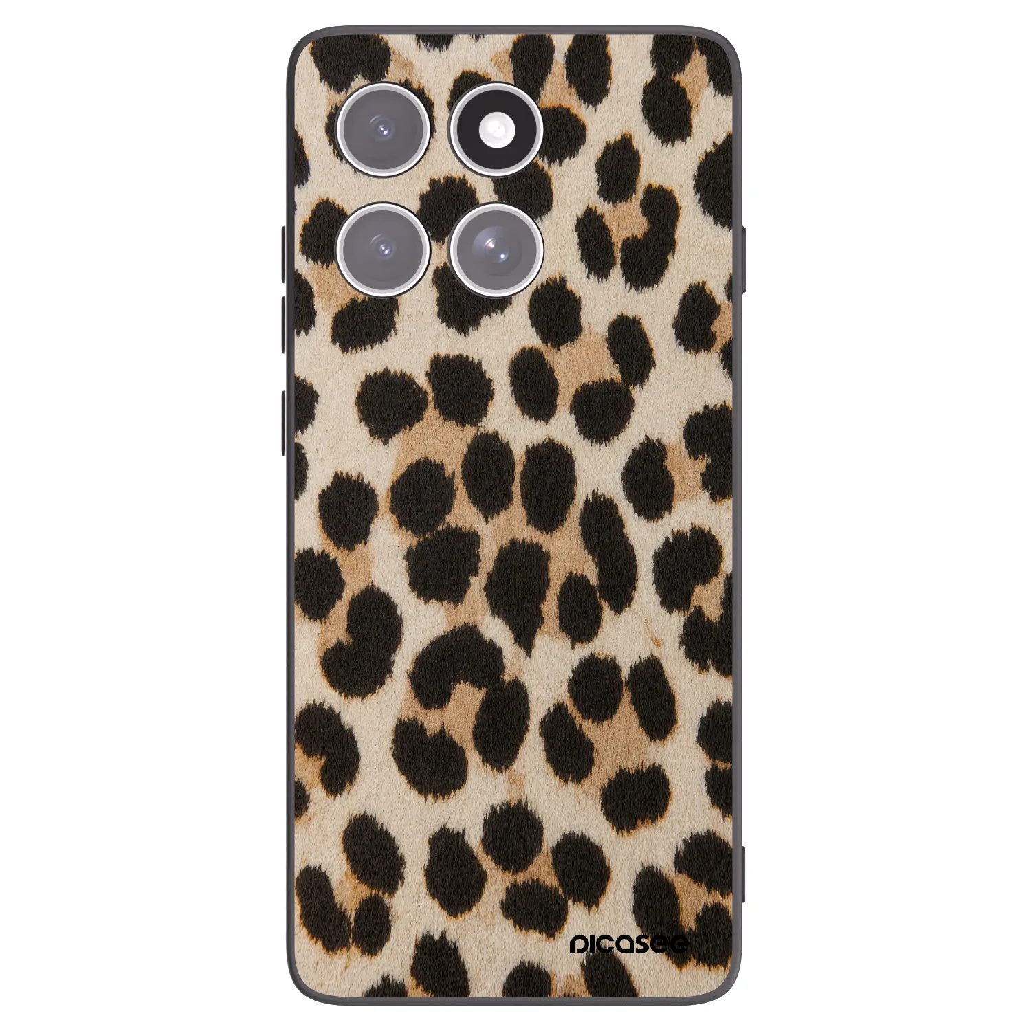 Picasee Μαύρη θήκη σιλικόνης για Motorola Edge 60 Fusion - Brown Tiger