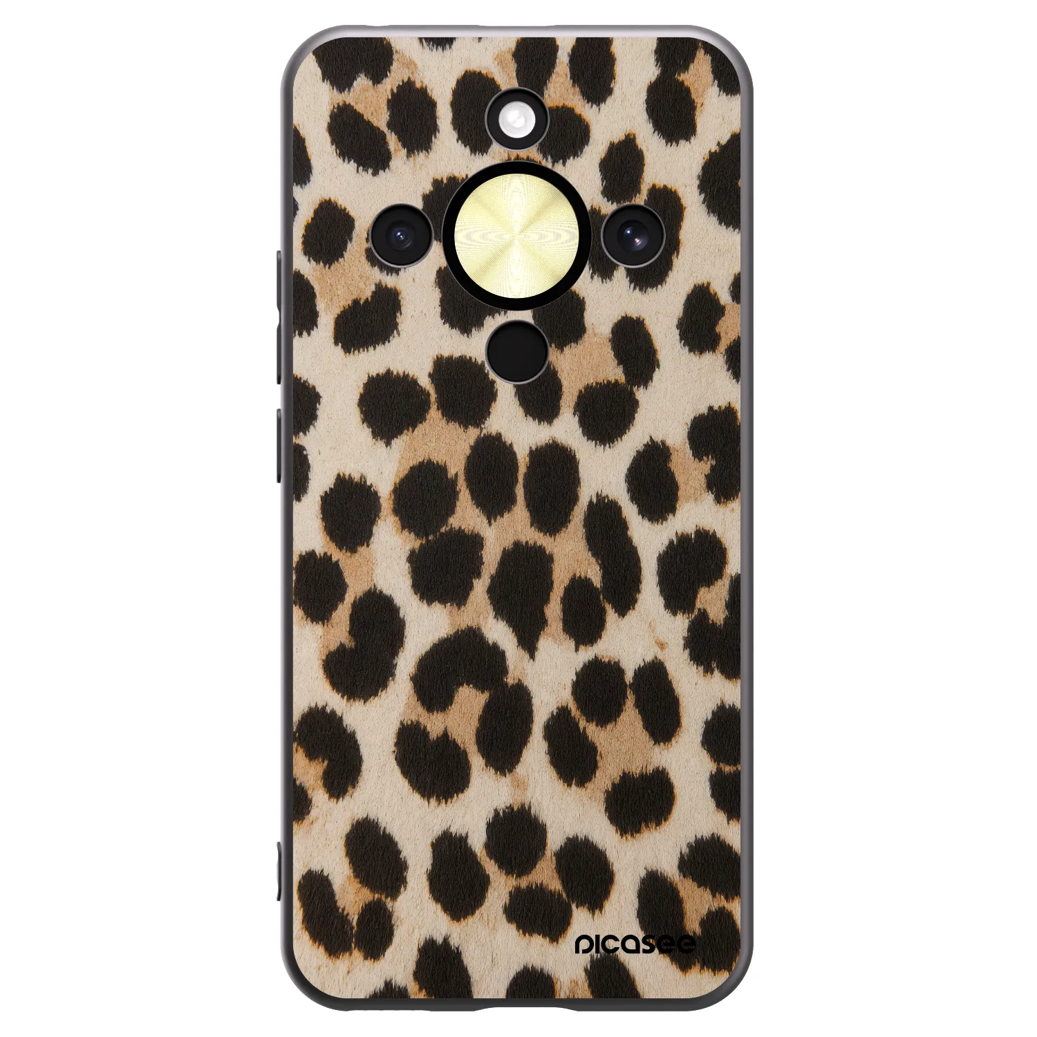 Picasee Μαύρη θήκη σιλικόνης για Honor Magic8 Lite 5G - Brown Tiger