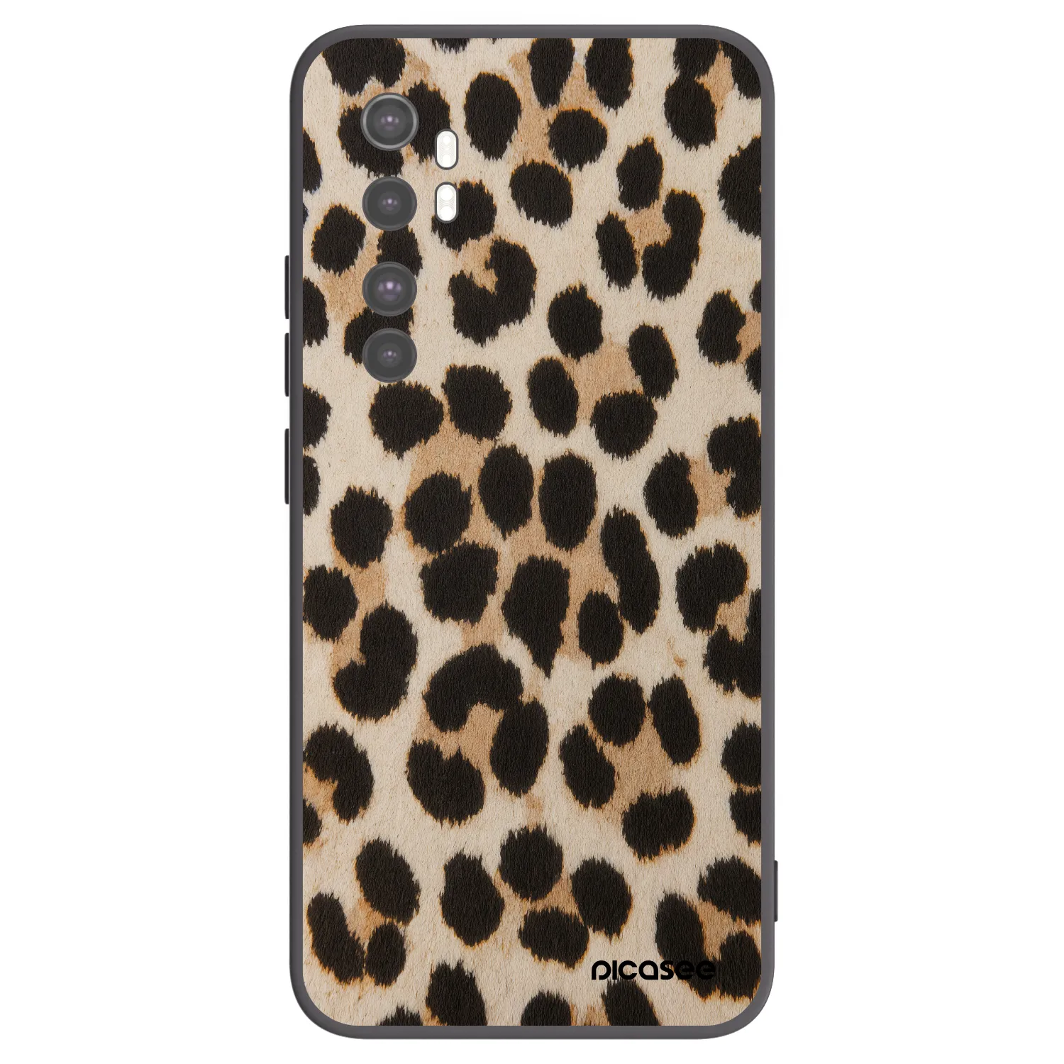 Picasee Μαύρη θήκη σιλικόνης για Xiaomi Mi Note 10 Lite - Brown Tiger