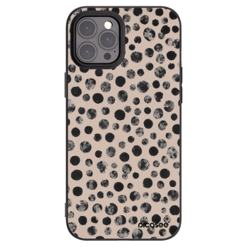 Picasee Μαύρη θήκη σιλικόνης για Apple iPhone 12 Pro Max - Dots