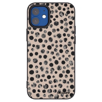 Picasee Μαύρη θήκη σιλικόνης για Apple iPhone 12 mini - Dots