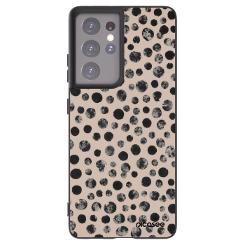Picasee Μαύρη θήκη σιλικόνης για Samsung Galaxy S21 Ultra 5G G998B - Dots