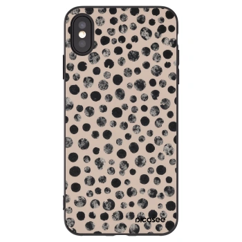 Picasee Μαύρη θήκη σιλικόνης για Apple iPhone XS Max - Dots