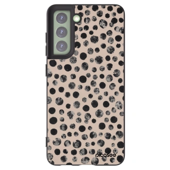Picasee Μαύρη θήκη σιλικόνης για Samsung Galaxy S21 FE 5G - Dots