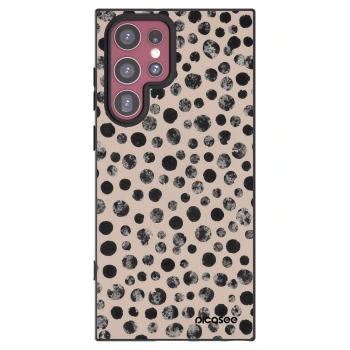 Picasee Μαύρη θήκη σιλικόνης για Samsung Galaxy S22 Ultra 5G - Dots