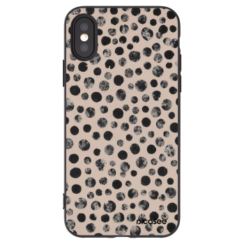 Picasee Μαύρη θήκη σιλικόνης για Apple iPhone X/XS - Dots