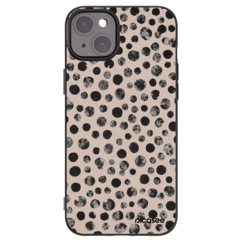 Picasee Μαύρη θήκη σιλικόνης για Apple iPhone 15 Plus - Dots