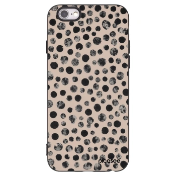 Picasee Μαύρη θήκη σιλικόνης για Apple iPhone 6/6S - Dots