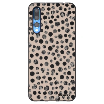 Picasee Μαύρη θήκη σιλικόνης για Huawei P20 Pro - Dots