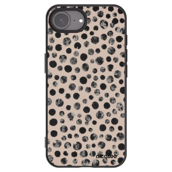 Picasee Μαύρη θήκη σιλικόνης για Apple iPhone 16e - Dots