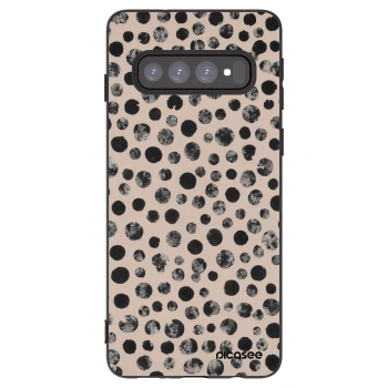 Picasee Μαύρη θήκη σιλικόνης για Samsung Galaxy S10 G973 - Dots