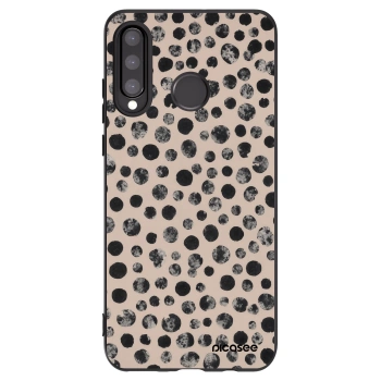 Picasee Μαύρη θήκη σιλικόνης για Huawei P30 Lite - Dots