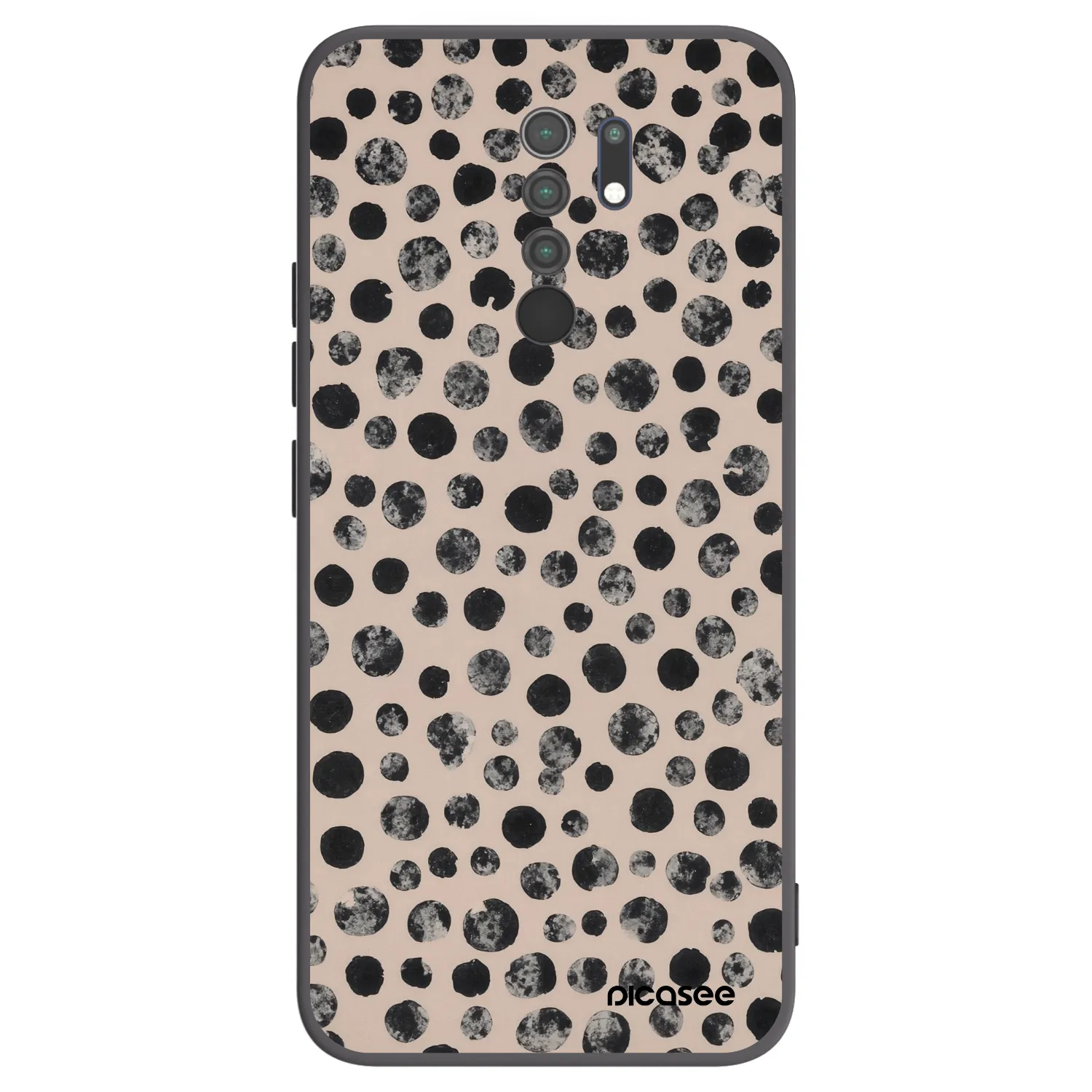 Picasee Μαύρη θήκη σιλικόνης για Xiaomi Redmi 9 - Dots