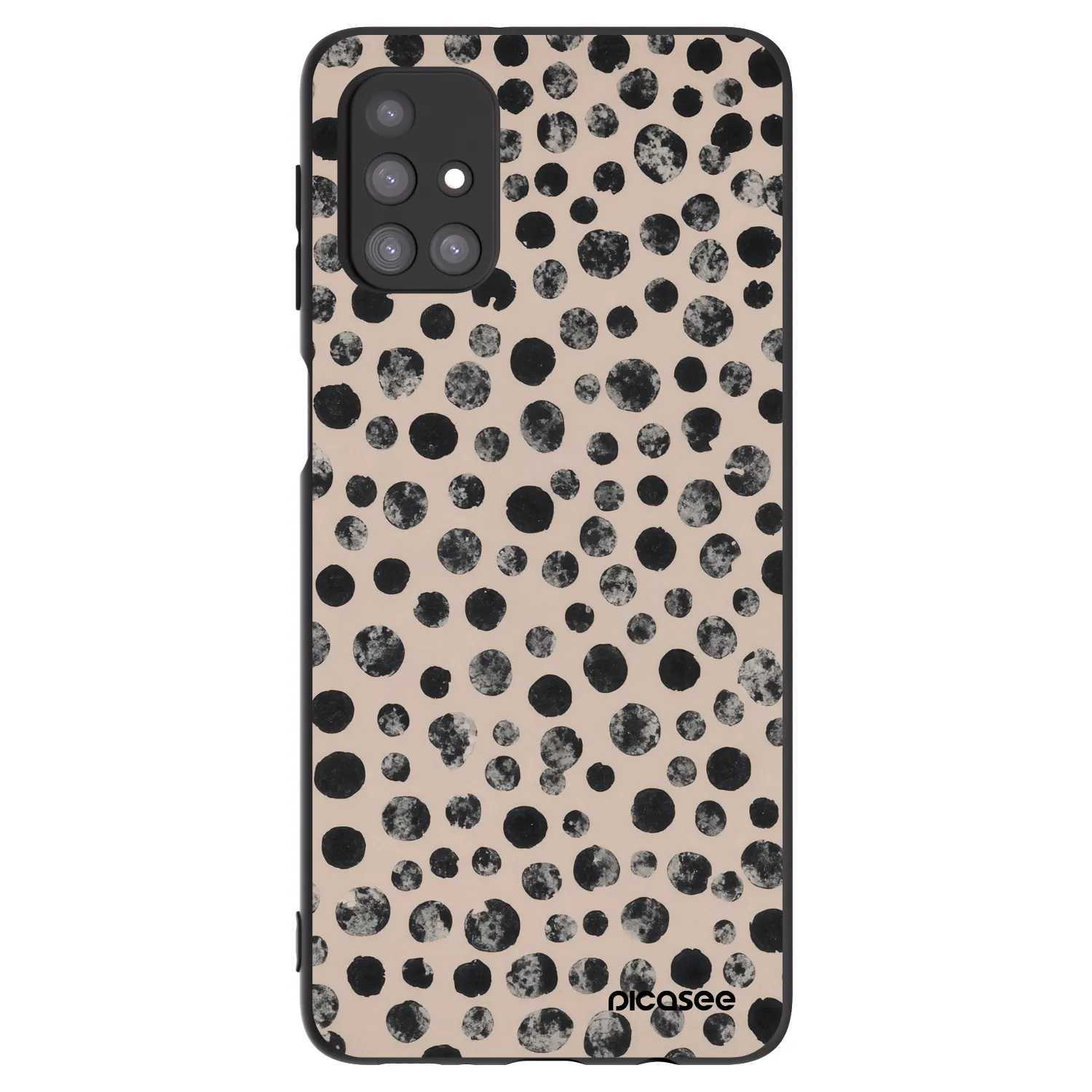 Picasee Μαύρη θήκη σιλικόνης για Samsung Galaxy M31s - Dots